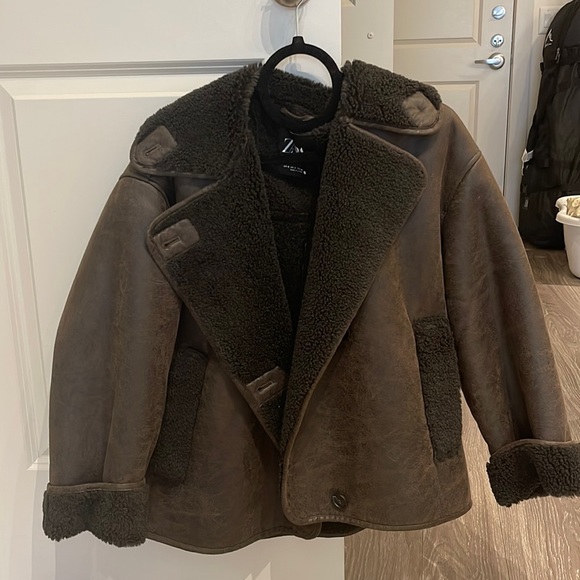 Zara Double Faced Leather Jacket - Picture 2 of 6